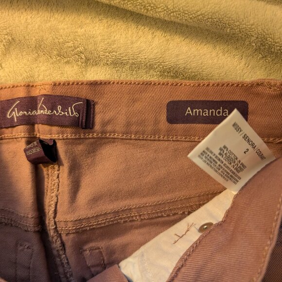 GLORIA VANDERBILT NEW WOMEN'S JEANS 2 Amanda Pink Denim Pants Slimming Slim - Picture 3 of 8